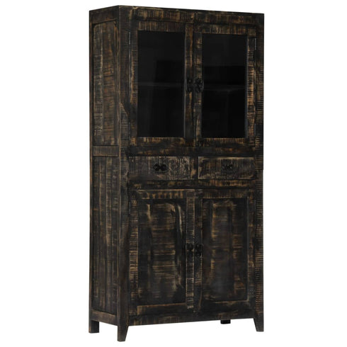 Rustika Rowe -  Highboard Black 90x40x180 cm Solid Mango Wood